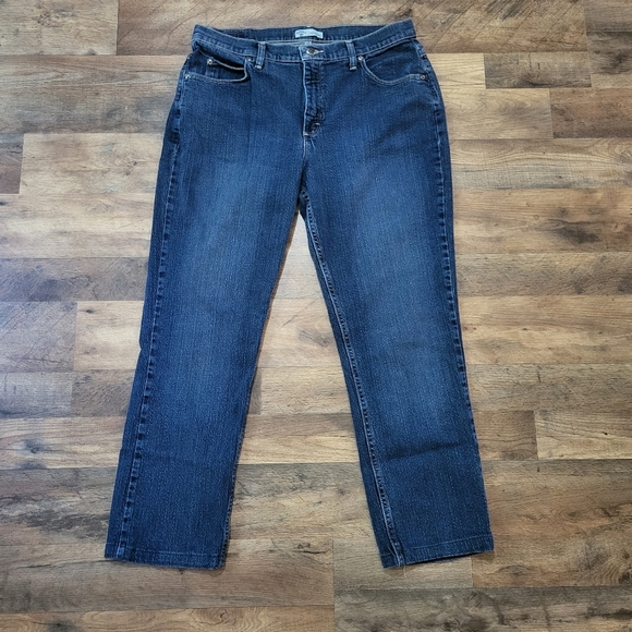 Riders by Lee Women's Relaxed Fit Straight Leg Heavyweight Blue Jeans Size 14 M - Picture 1 of 10